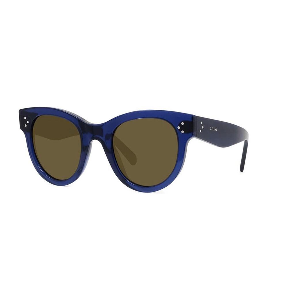 Celine CL4003IN 90E Baby Audrey Blue Frame Brown Gradient Oval Sunglasses